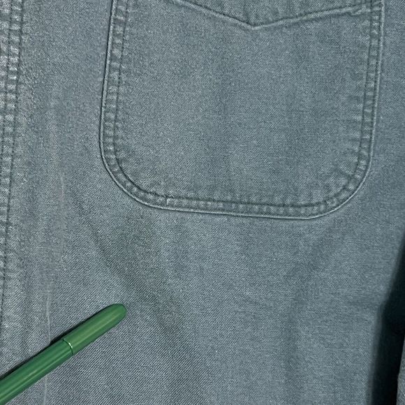 Woolrich CHAMOIS Flannel Shirt Men’s L Blue Work Chore Broken In Button Down - Picture 7 of 14